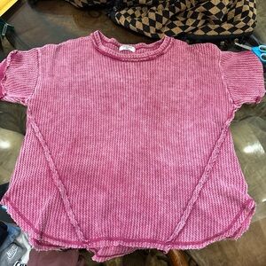 Pink distressed shirt